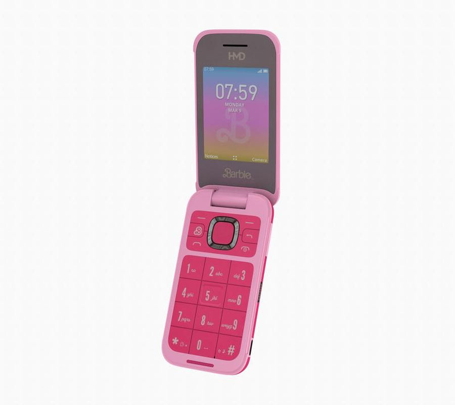 Tracfone HMD Barbie Flip Phone W/1200 Talk and Text 1 Year Plan