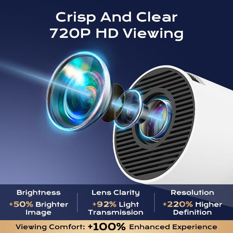 Outdoor Mini Projector 4K Decoding Portable Projector with 5G Wifi 6 & BT 5.0 720P Full HD 160 ANSI Lumens Portable Home Theater for Phone/Tv Stick/Laptop