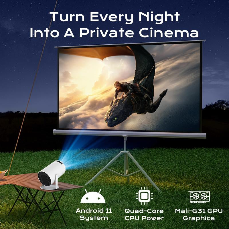 Outdoor Mini Projector 4K Decoding Portable Projector with 5G Wifi 6 & BT 5.0 720P Full HD 160 ANSI Lumens Portable Home Theater for Phone/Tv Stick/Laptop