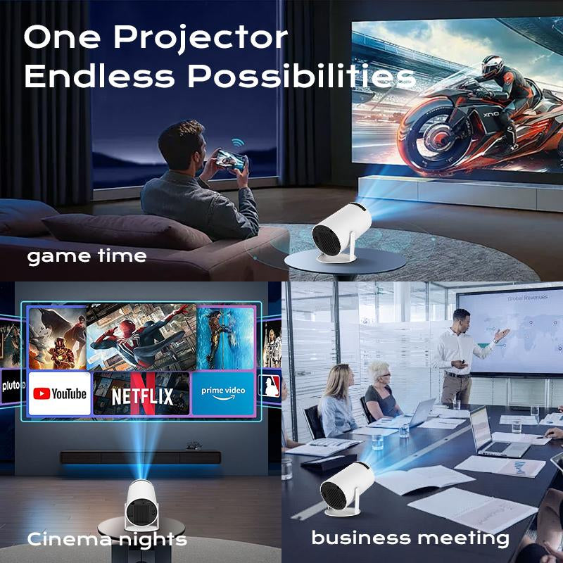 Outdoor Mini Projector 4K Decoding Portable Projector with 5G Wifi 6 & BT 5.0 720P Full HD 160 ANSI Lumens Portable Home Theater for Phone/Tv Stick/Laptop