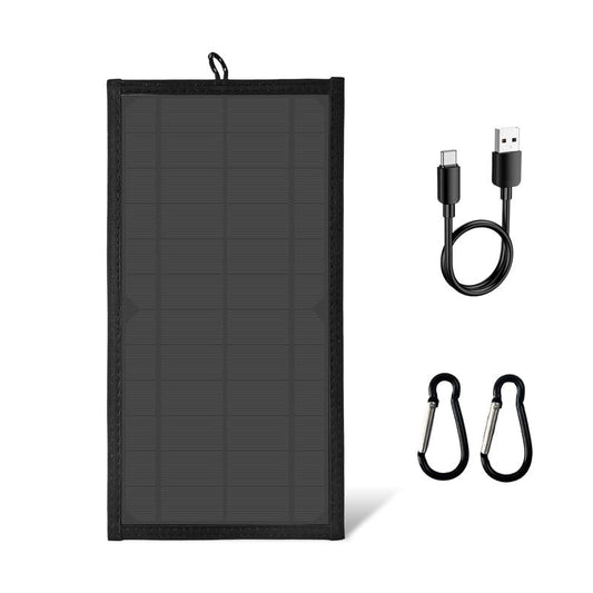 Portable 10W Solar Panel – Dual Usb/Type-C Ports, Fast Charging for Iphone, Samsung, Ideal for Outdoor Use & Camping